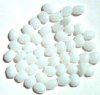 50 8x6mm Milky White Opal Flat Oval Glass Beads
